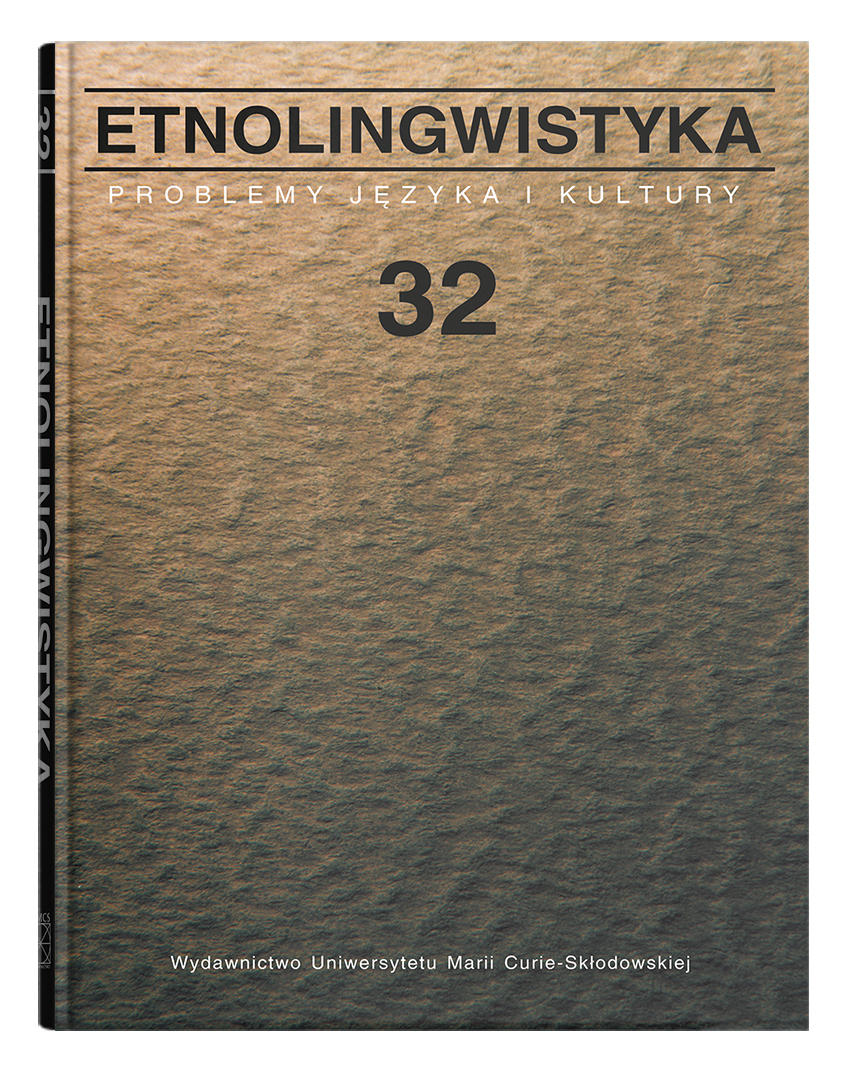 Okładka: Etnolingwistyka 32. Problemy Języka i Kultury