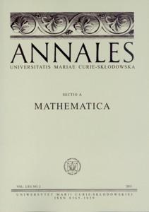 Okładka: Annales UMCS, sec. A (Mathematica), vol. LXV, NO. 2