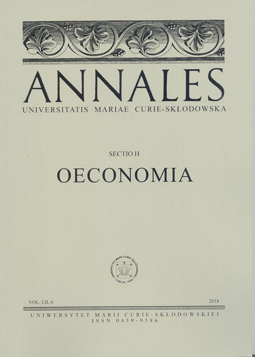 Okładka: Annales UMCS, sec. H (Oeconomia), vol. LII, 6