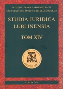 Okładka: Studia Iuridica Lublinensia, t. 14