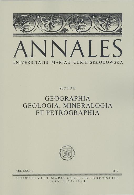 Okładka: Annales UMCS, sec. B (Geographia, Geologia, Mineralogia et Petrographia), vol. LXXII, 1