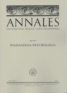 Okładka: Annales UMCS, sec. J (Pedagogia-Psychologia), vol. XXIX, 2