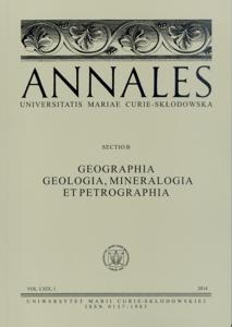 Okładka: Annales UMCS, sec. B (Geographia, Geologia, Mineralogia et Petrographia) vol. LXIX, 1 
