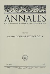Okładka: Annales UMCS, sec. J (Pedagogia-Psychologia), vol. XXX, 1