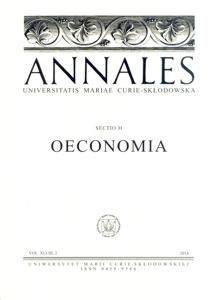 Okładka: Annales UMCS, sec. H (Oeconomia), vol. XLVIII, 2