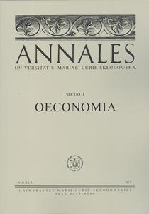 Okładka: Annales UMCS, sec. H (Oeconomia), vol. LI, 2