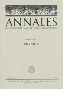 Okładka: Annales UMCS, sec. AAA (Physica), vol. LXIX