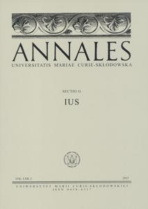 Okładka: Annales UMCS, sec. G (Ius), vol. LXII, 2