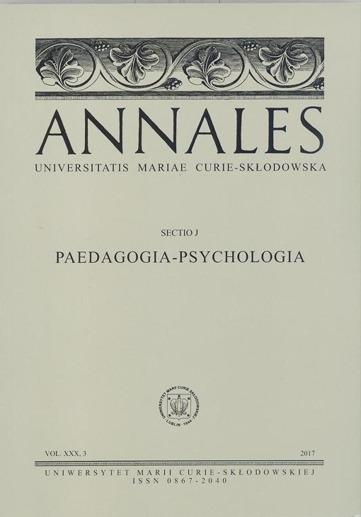 Okładka: Annales UMCS, sec. J (Pedagogia-Psychologia), vol. XXX, 3
