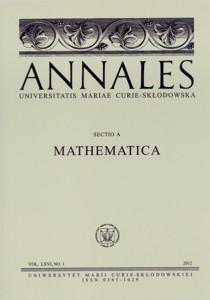 Okładka: Annales UMCS, sec. A (Mathematica), vol. LXVI, NO. 1
